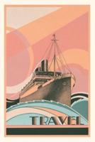 Vintage Journal Abstract Ocean Liner Travel Poster