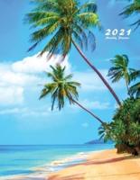 2021 Monthly Planner: 2021 Planner Monthly 8.5 x 11 (Sunny Beach)
