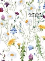 2021-2025 Monthly Planner Hardcover: Large Five Year Planner with Floral Cover