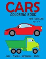 Cars Coloring Book for Toddlers Ages 2-4