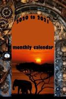 2020 To 2021 Monthly Calendar