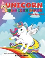 Unicorn Coloring Book for Kids Ages 4-8 Us Edition