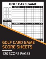 Golf Card Game Score Sheets 120 Score Pages