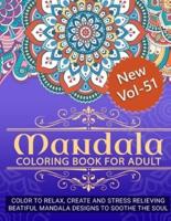 Mandala Coloring Book for Adult ( New Vol - 51 )