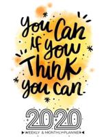 2020 Planner Calendar Weekly And Monthly - You Can If You Think You Can