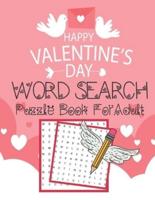 Happy 'Valentine's Day Word Search Puzzle Book For Adult