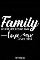 Family Is Where Life Begins and Love Never Ends Notebook