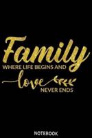 Family Is Where Life Begins and Love Never Ends Notebook