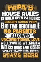 Papa's House Rules Kitchen Open 24 Hours Dessert Comes First Bed Time Negotiable No Parents Allowed Unconditional Love Sleepovers Welcome Endless Hugs and Kisses What Happens Here Stays Here