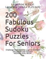 200 Fabulous Sudoku Puzzles For Seniors