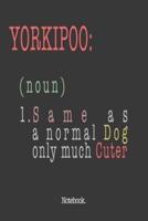 Yorkipoo (Noun) 1. Same As A Normal Dog Only Much Cuter