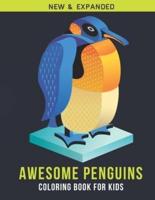 Awesome Penguins Coloring Book For Kids