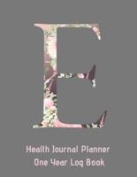 E Annual Health Journal Planner One Year Log Book Monogrammed Personalized