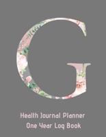 G Annual Health Journal Planner One Year Log Book Monogrammed Personalized