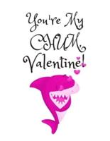 You're My CHUM, Valentine!, Graph Paper Composition Notebook With a Funny Shark Pun Saying in the Front, Valentine's Day Gift for Him or Her