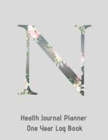 N Annual Health Journal Planner One Year Log Book Monogrammed Personalized Initial