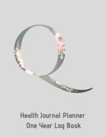 Q Annual Health Journal Planner One Year Log Book Monogrammed Personalized Initial