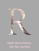R Annual Health Journal Planner One Year Log Book Monogrammed Personalized Initial