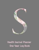 S Annual Health Journal Planner One Year Log Book Monogrammed Personalized Initial