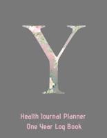 Y Annual Health Journal Planner One Year Log Book Monogrammed Personalized Initial