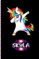 Skyla - Dabbing Unicorn Personalized Named Notebook