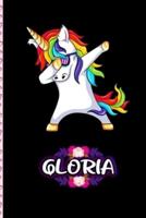 Gloria - Dabbing Unicorn Personalized Named Notebook