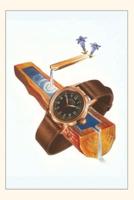 Vintage Journal Wristwatch on Wooden Trough