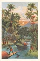 Vintage Journal Tropical Paradise With Volcano