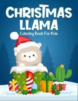 Christmas Llama Coloring Book For Kids