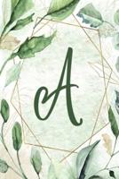 2020 Weekly Planner, Letter A - Green Gold Floral Design