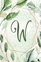 2020 Weekly Planner, Letter W - Green Gold Floral Design