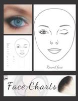 Blank Makeup Round Face Charts Paper Sheets Logbook to Record Different Techniques & Client's Looks