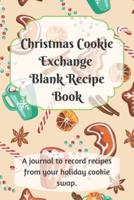 Christmas Cookie Exchange Blank Recipe Book