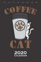 Hiding Cat Behind Coffee Cup "Coffee Cat" Calendar 2020