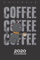 Grey Coffee Cat Calendar 2020