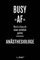 Notizbuch Für Anästhesiologen / Anästhesiologe / Anästhesiologin