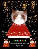CUTE CATS Coloring Book for Kids Ages 2-6