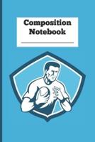 Composition Notebook - Rugby Motif