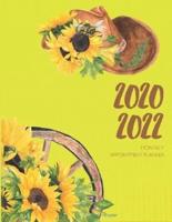 2020-2022 Three 3 Year Planner Sunflowers Monthly Calendar Gratitude Agenda Schedule Organizer