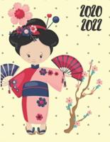 2020-2022 Three 3 Year Planner Geisha Girl Monthly Calendar Gratitude Agenda Schedule Organizer