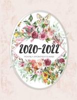 2020-2022 Three 3 Year Planner Beige Marble Flower Monthly Calendar Gratitude Agenda Schedule Organizer