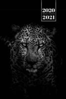 Panther Leopard Cheetah Cougar Week Planner Weekly Organizer Calendar 2020 / 2021 - Black and White