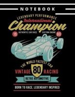 Notebook Legendary Performance Vintage Racing