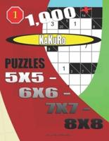 1000 + Kakuro Puzzles 5X5 - 6X6 - 7X7 - 8X8