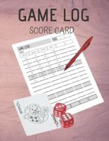Game Log Score Card
