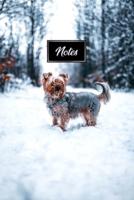 Yorkshire Terrier Dog Pup Puppy Doggie Notebook Bullet Journal Diary Composition Book Notepad - Deep In Snow