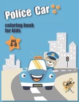 Police Car Coloring Book for Kids Age 4-8