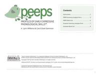 Profiles of Early Expressive Phonological Skills (PEEPS™) Forms