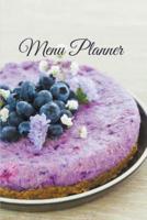 Menu Planner: Beautiful Raw Blueberry Cake Cover Design