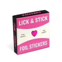 Knock Knock Pink Hearts Lick and Stick Foil Stickers